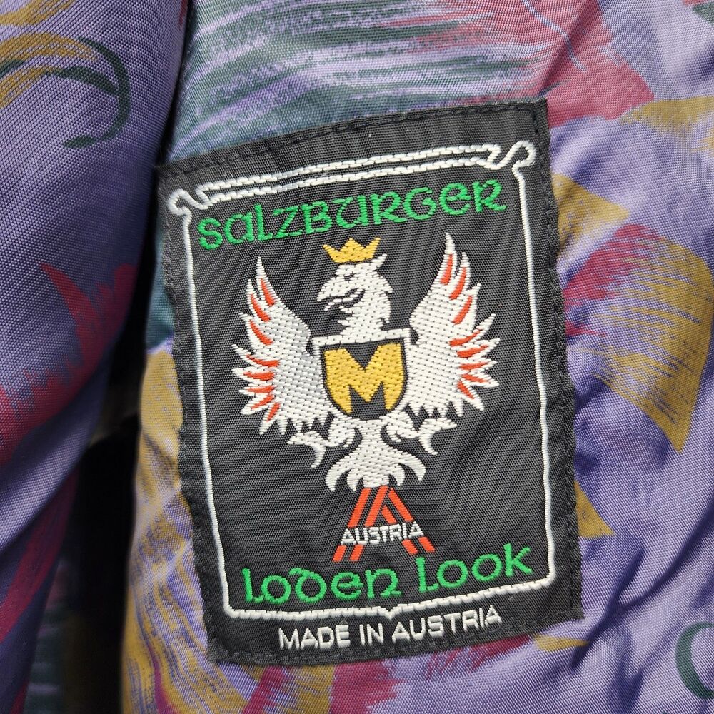 ​H Moser Salzburg Austria Trachten Boiled Wool Jacket Folk Floral Patchwork Med - Picture 3 of 11